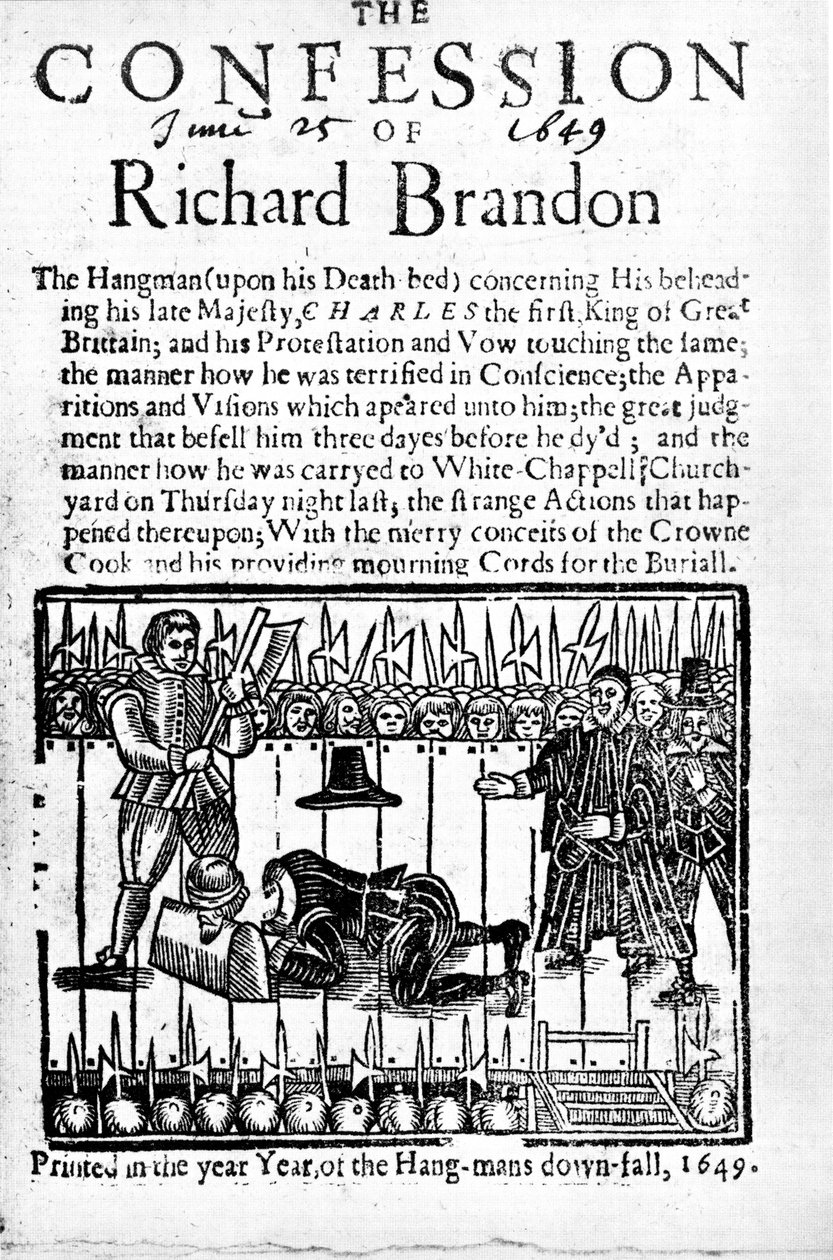 Richard Brandonin tunnustus, 1649 tekijältä Unbekannt