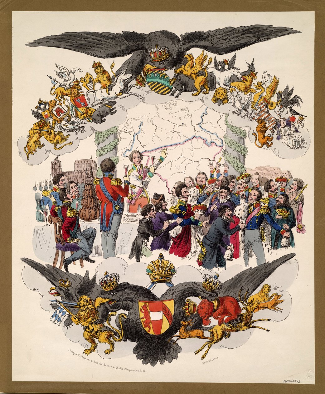 Wienin kongressi karikatyyri, 1815 tekijältä Unbekannt