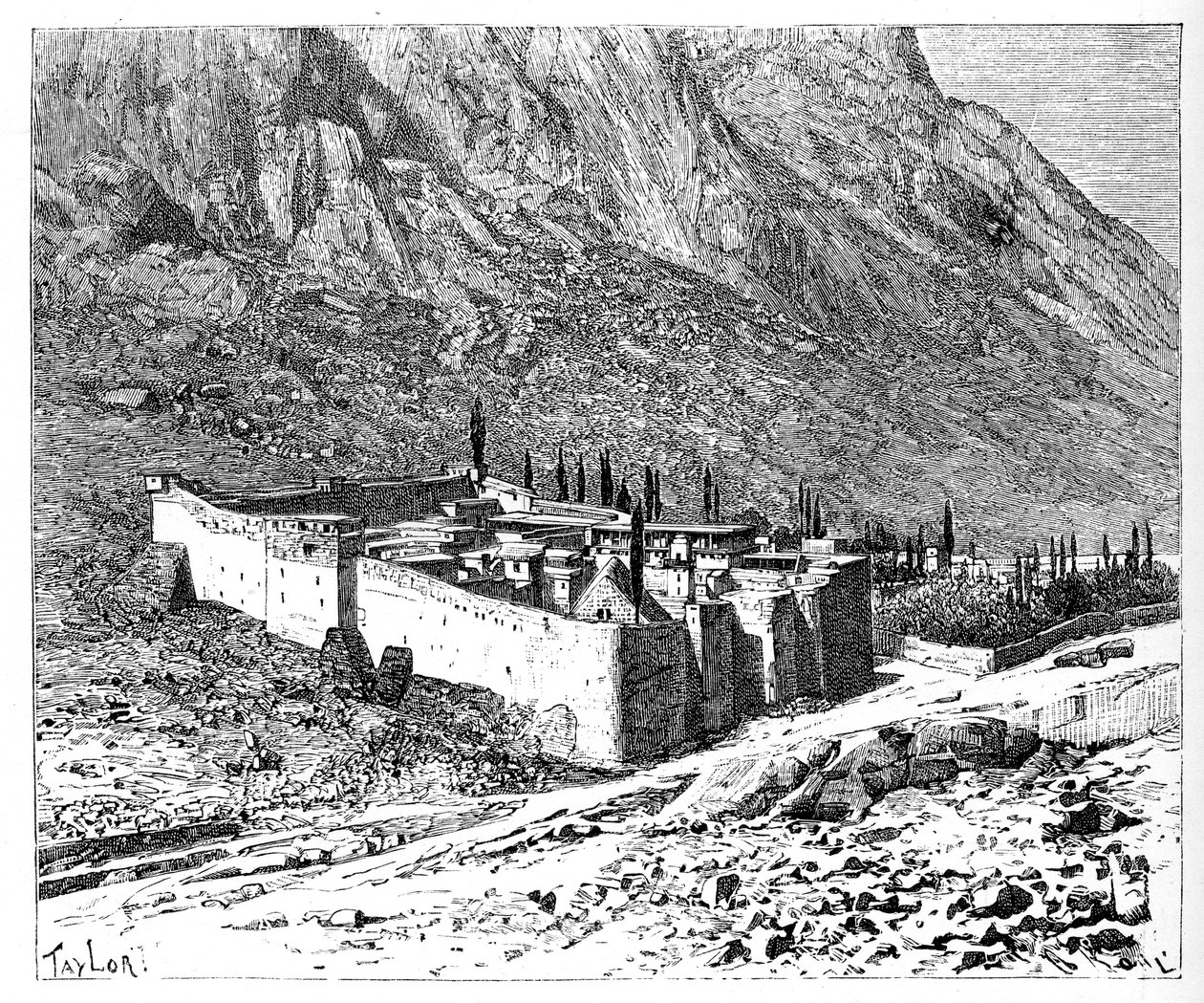 Pyhän Katariinan luostari, Siinainvuori, Egypti, 1895 tekijältä Unbekannt