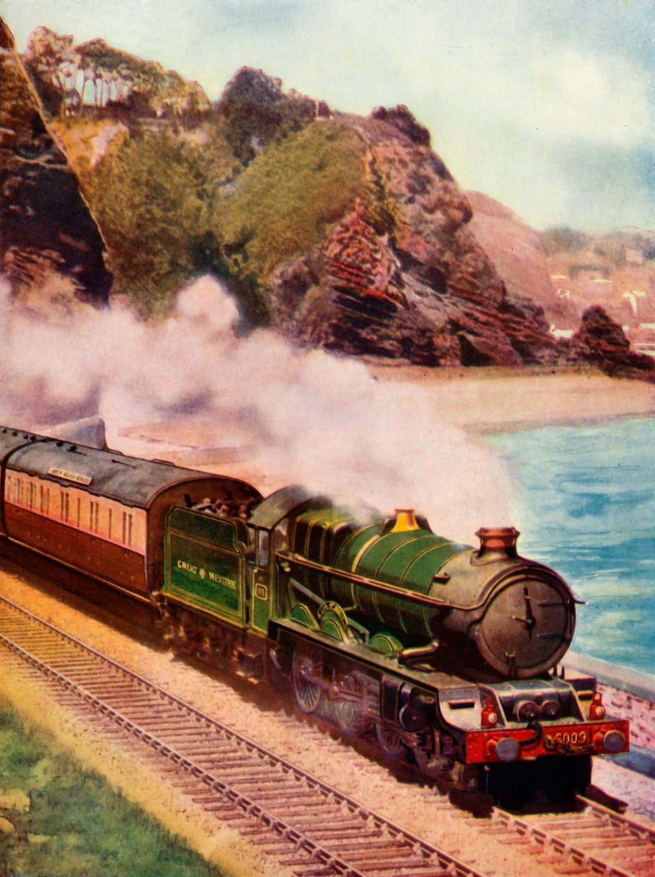 King-luokan veturin piirtämä Cornish Riviera Express, 1935-36. tekijältä Unbekannt