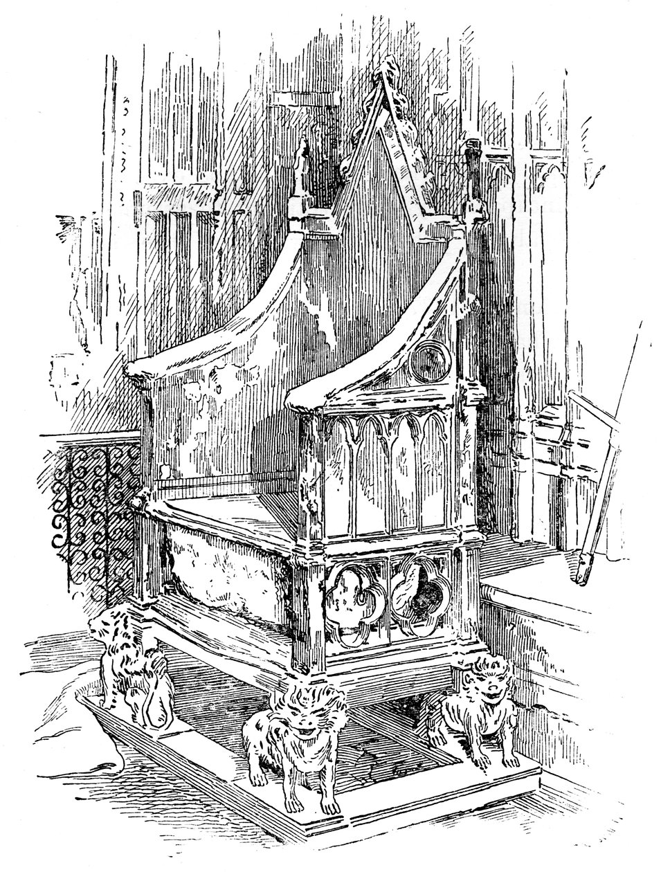 Coronation Chair, Westminster Abbey, Lontoo, 1900 tekijältä Unbekannt