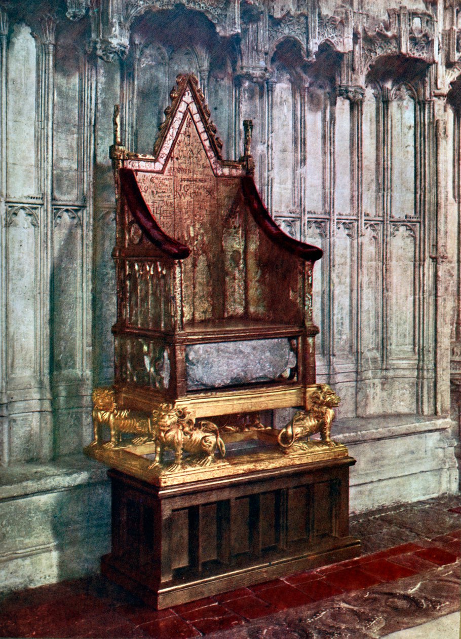 Coronation Chair, Stone of Scone, Westminster Abbey, Lontoo, 1937 tekijältä Unbekannt