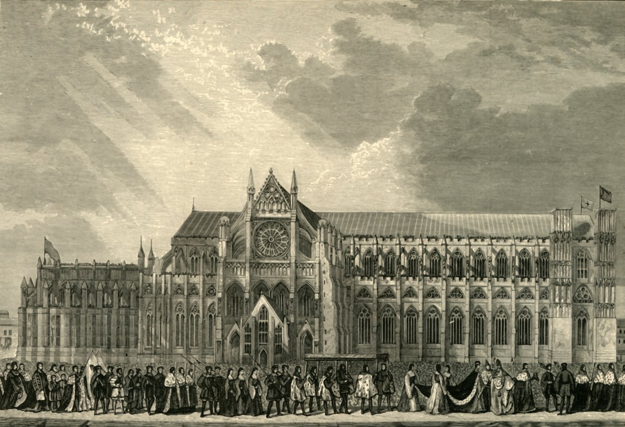 Anne Boleynin kruunauskulkue Westminster Abbeyyn, 1533, 1881. tekijältä Unbekannt