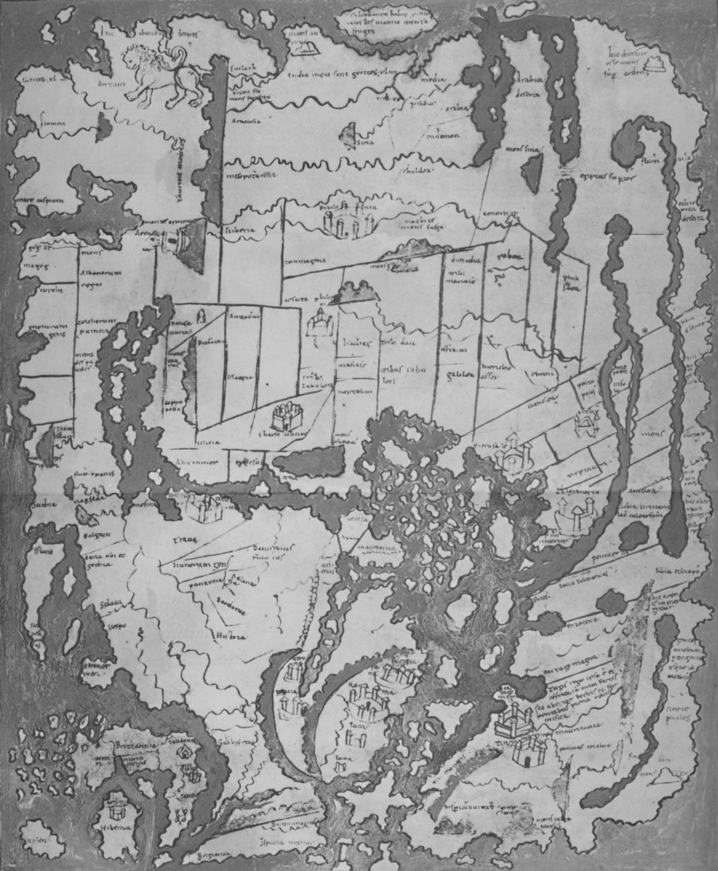 Cottonianan tai anglosaksinen kartta MS Tib. BV, c995, 1903 tekijältä Unbekannt