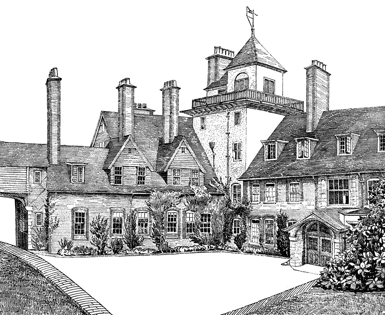 The Court Yard, Standen, East Grinstead, 1900 tekijältä Unbekannt