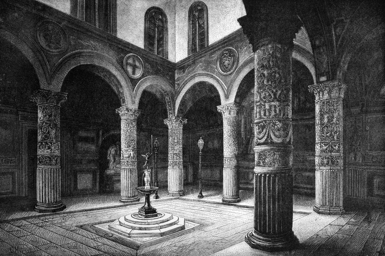 Palazzo Vecchion hovi, Firenze, Italia, 1882 tekijältä Unbekannt