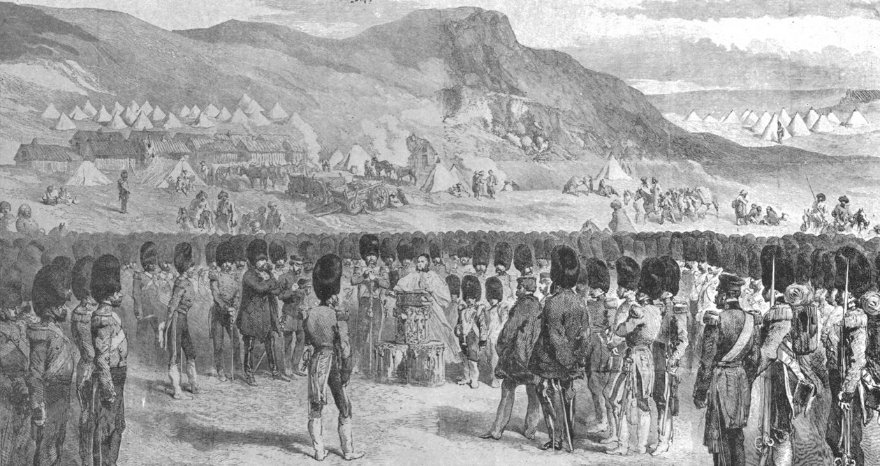 Krimin sota, 1854-56: Jumalanpalvelus...ennen Balaclavan taistelua, 1901. tekijältä Unbekannt