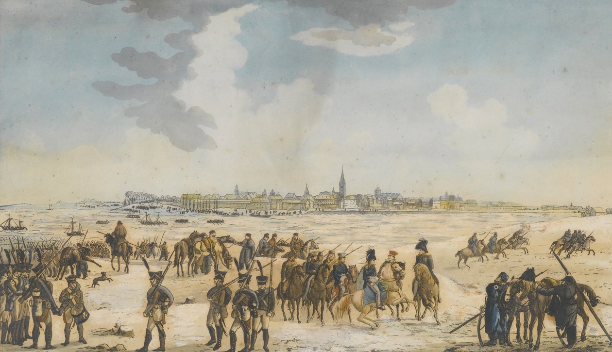 Venäjän armeijan ylitys Reinin lähellä Düsseldorfia, 13. tammikuuta 1814 1814 tekijältä Unbekannt