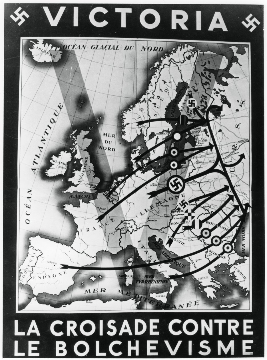 Ristiretki bolshevismia vastaan, Vichyn ranskalainen propagandajuliste, 1941 tekijältä Unbekannt