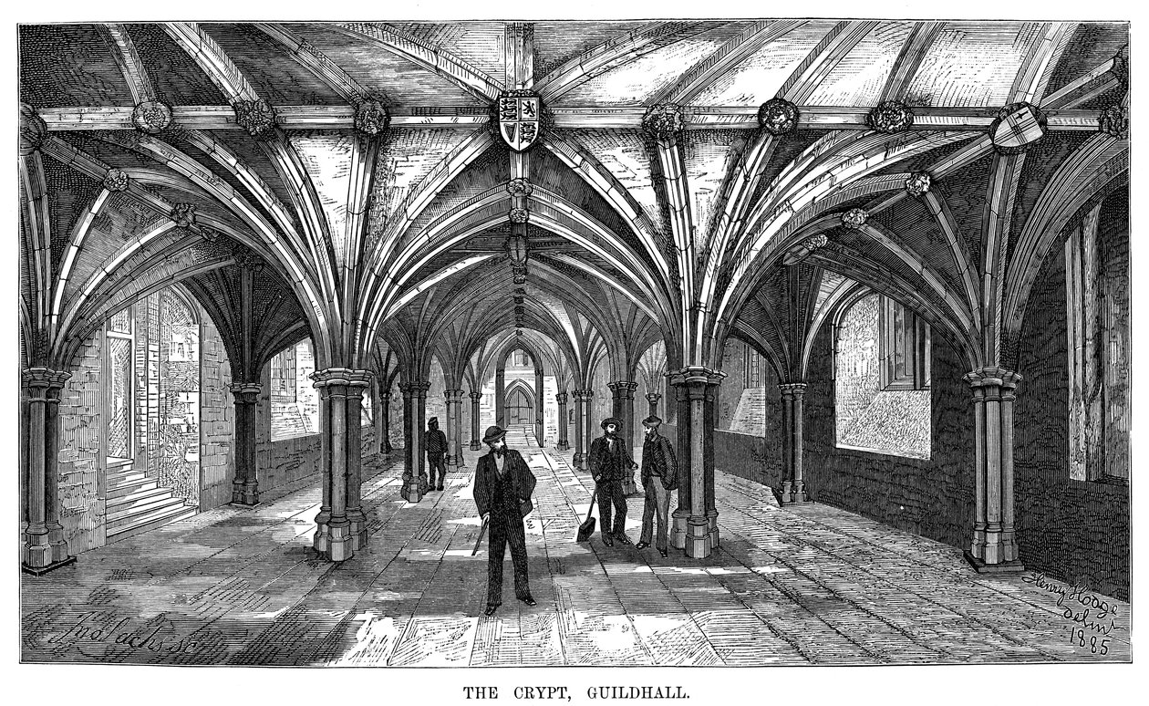 The Crypt, Guildhall, City of London, 1886 tekijältä Unbekannt