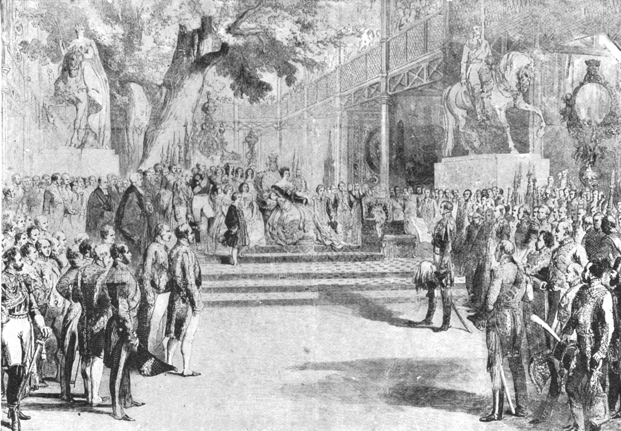 Crystal Palace, Hyde Park, 1851: Kuningatar Victoria avasi 1. toukokuuta 1901. tekijältä Unbekannt