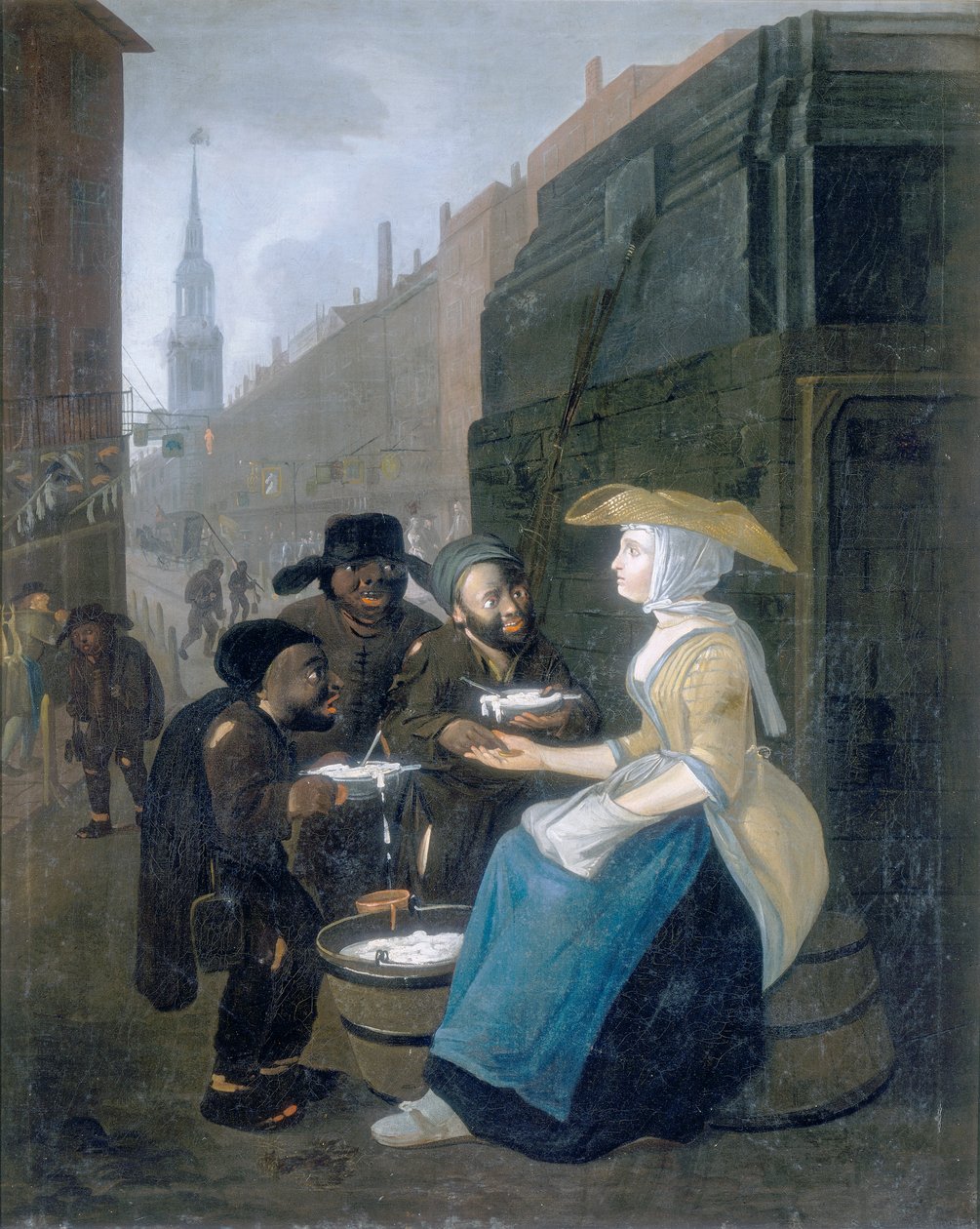 "The Curds and Whey Seller, Cheapside", c1730 tekijältä Unbekannt