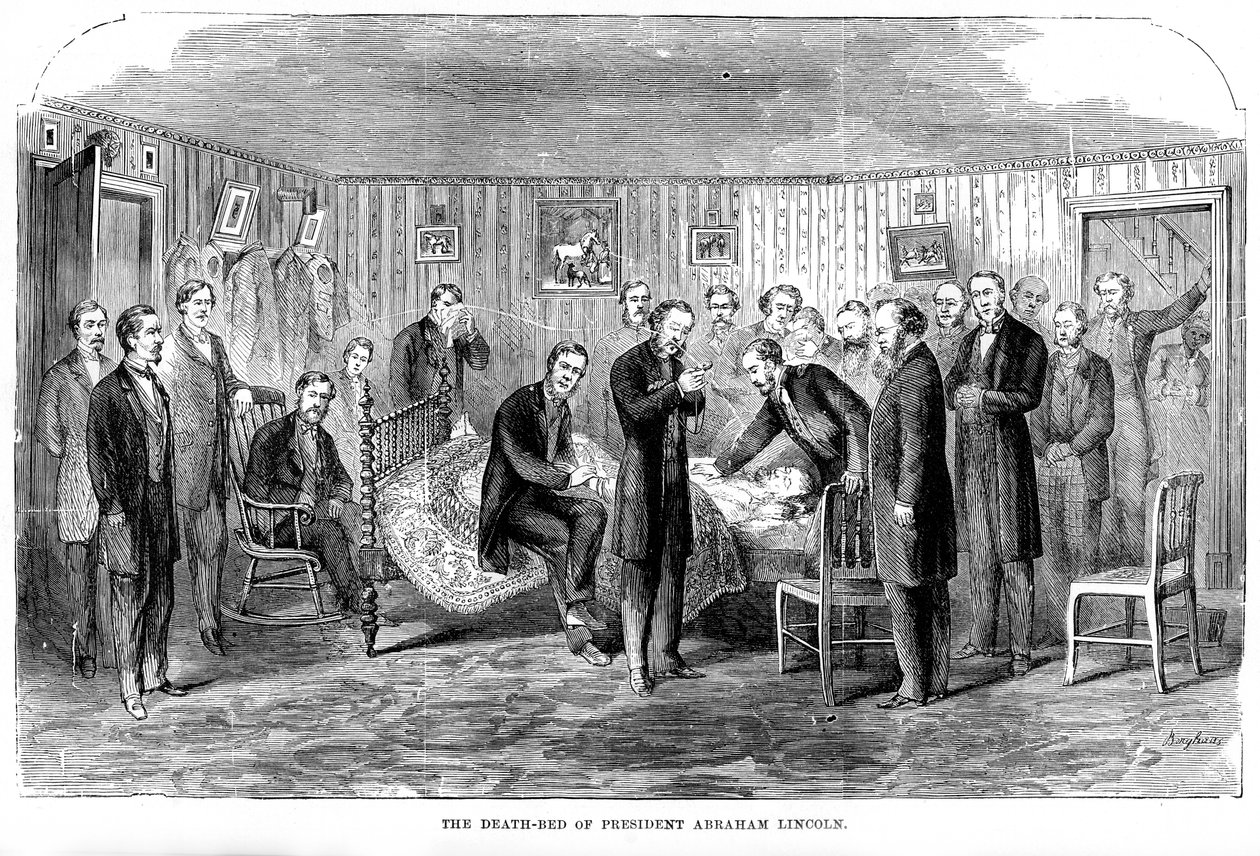 Presidentti Abraham Lincolnin kuolinsänky, 1865, 1872 tekijältä Unbekannt
