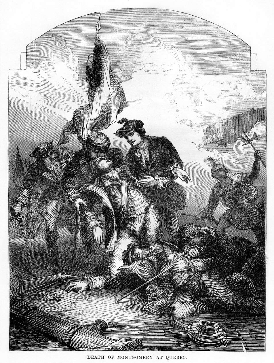 Kenraali Richard Montgomeryn kuolema Quebecissä, 1775, 1872 tekijältä Unbekannt