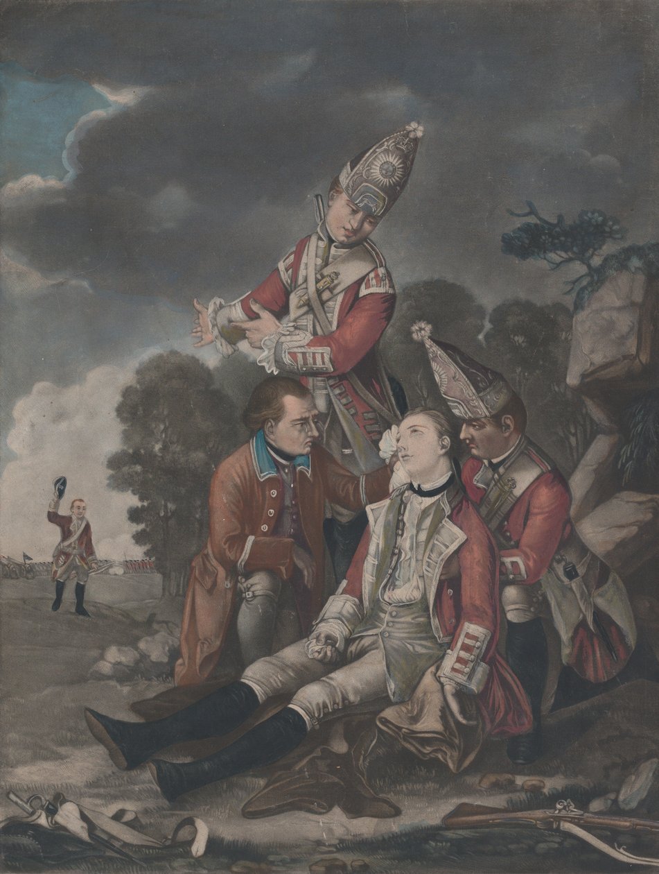 Kenraali Wolfen kuolema Quebecissä syyskuuta 1759, 10. lokakuuta 1779. tekijältä Unbekannt