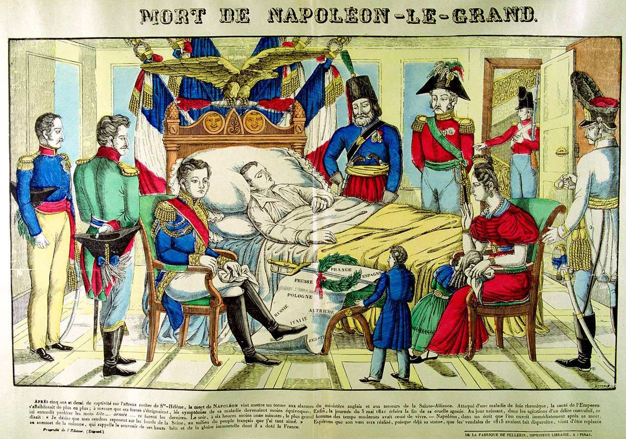 Napoleon Suuren kuolema 5. toukokuuta 1821, 1825 tekijältä Unbekannt