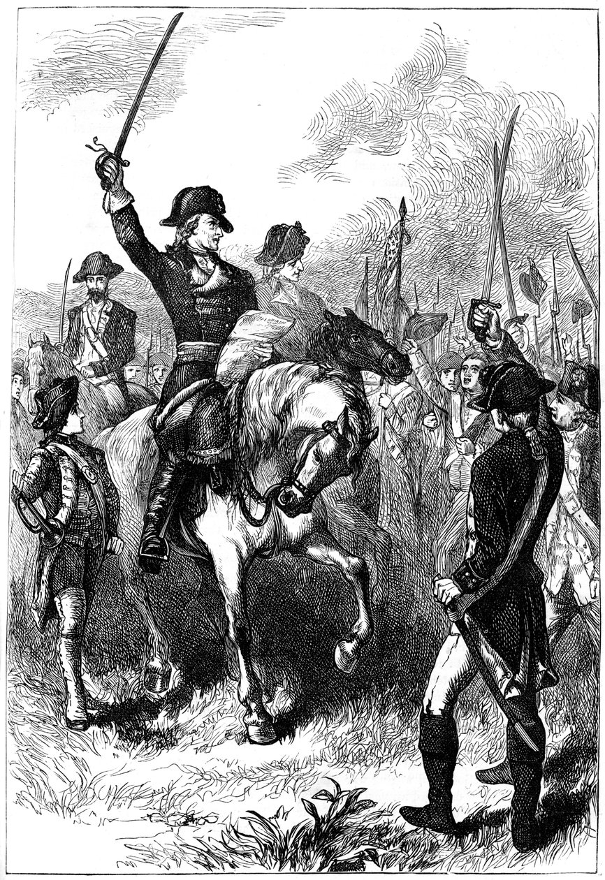Amerikan armeijalle luettu itsenäisyysjulistus, 1776 c1880 tekijältä Unbekannt