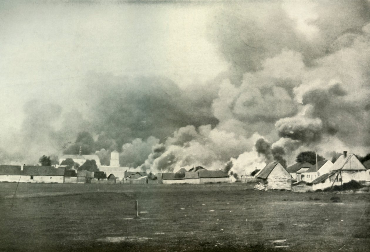 Puolan kylän tuho, 1919. tekijältä Unbekannt