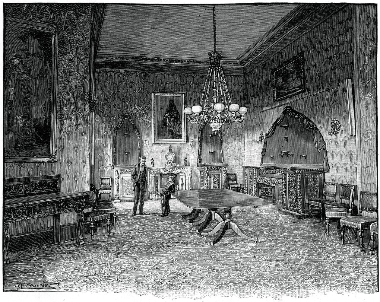 Ruokasali, Kilkenny House, Irlanti, 1800-luku tekijältä Unbekannt