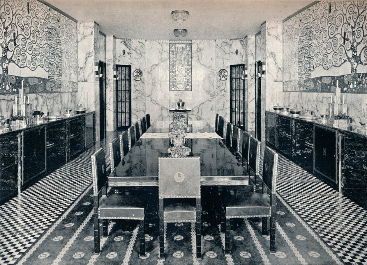 Stoclet Palacen ruokasali, Bryssel, Belgia, vuodelta 1914 tekijältä Unbekannt