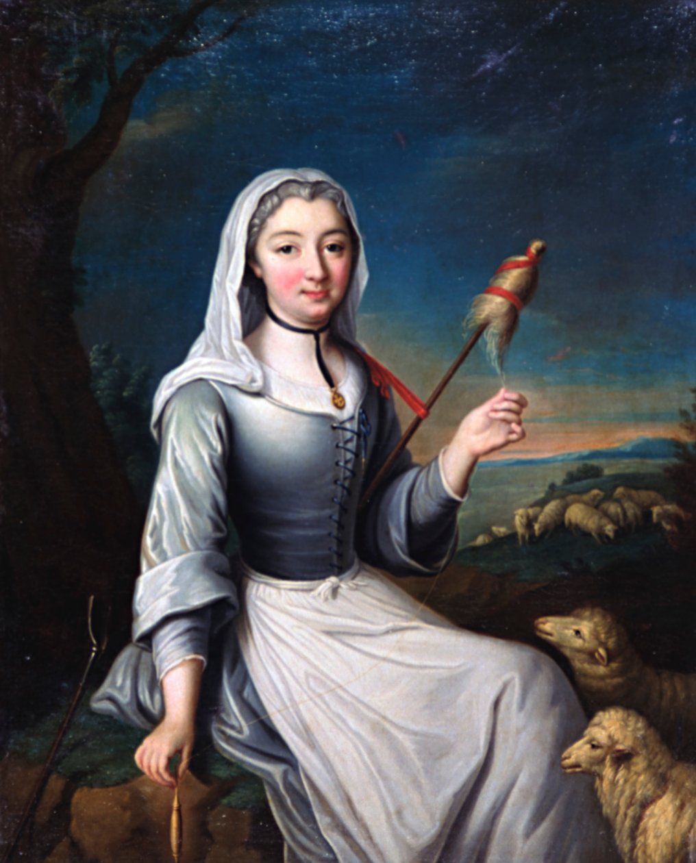 Rohien herttuatar puvussa, 1700-luku tekijältä Unbekannt