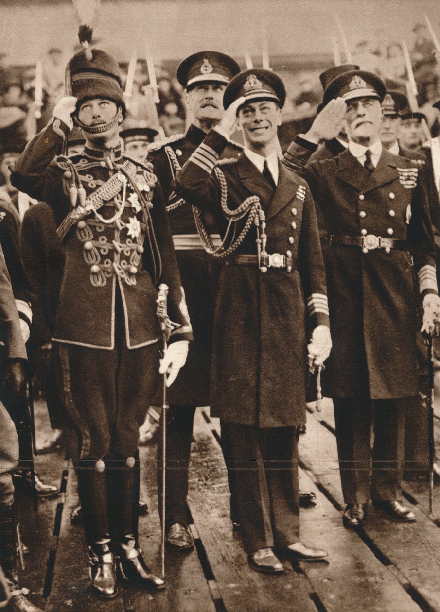 Yorkin herttua ja prinssi Henry toivottavat Walesin prinssin tervetulleeksi Portsmouthissa, 1925 tekijältä Unbekannt