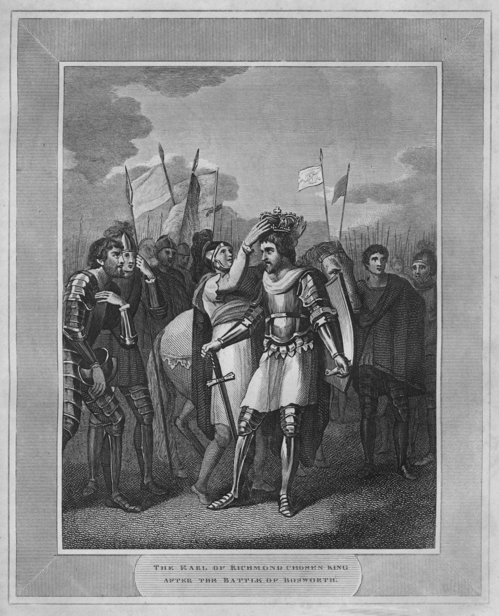 Richmondin jaarli valitsi kuninkaan Bosworthin taistelun jälkeen, 1838 tekijältä Unbekannt