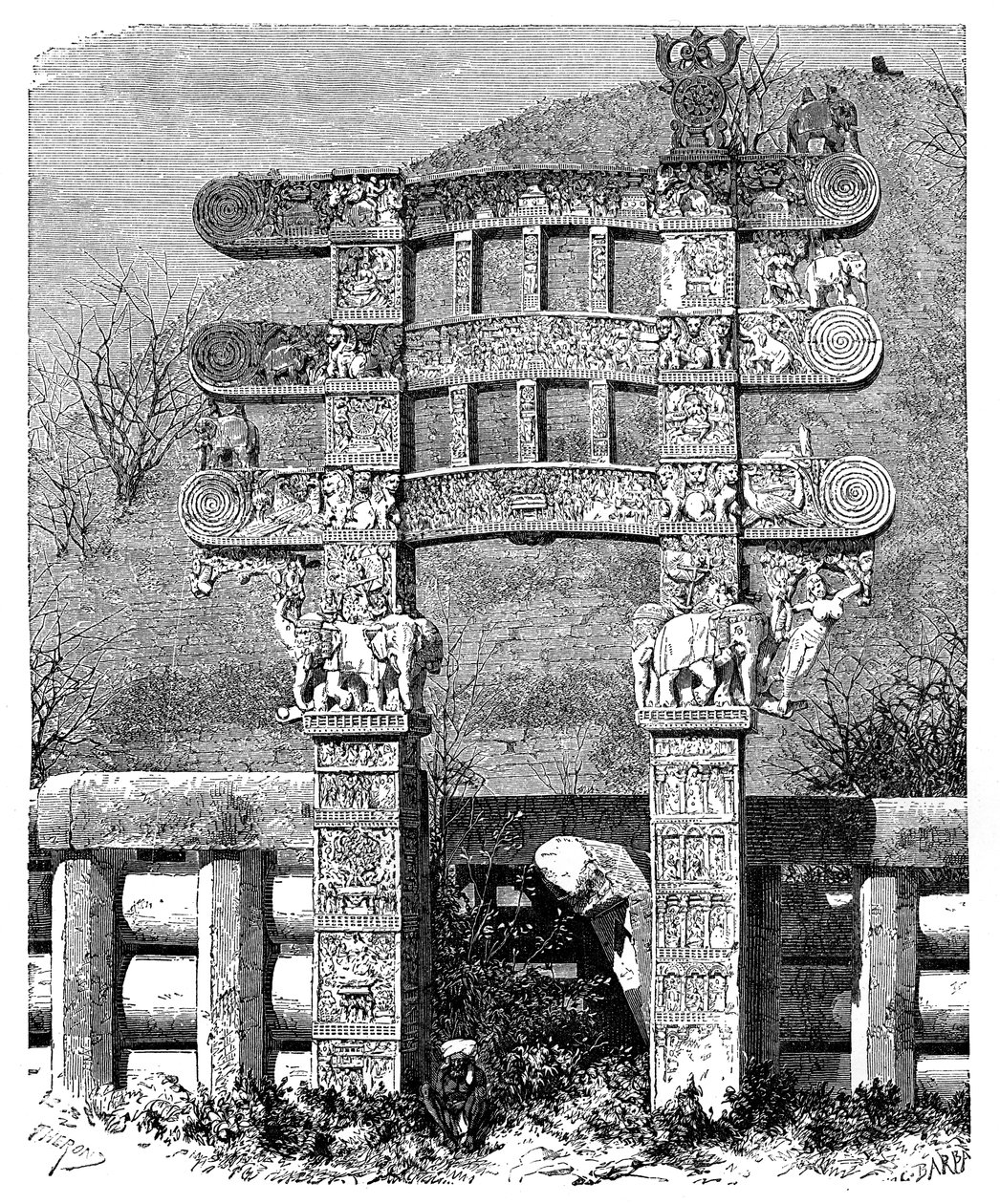 Sanchi Topen itäportti, Intia, 1895 tekijältä Unbekannt