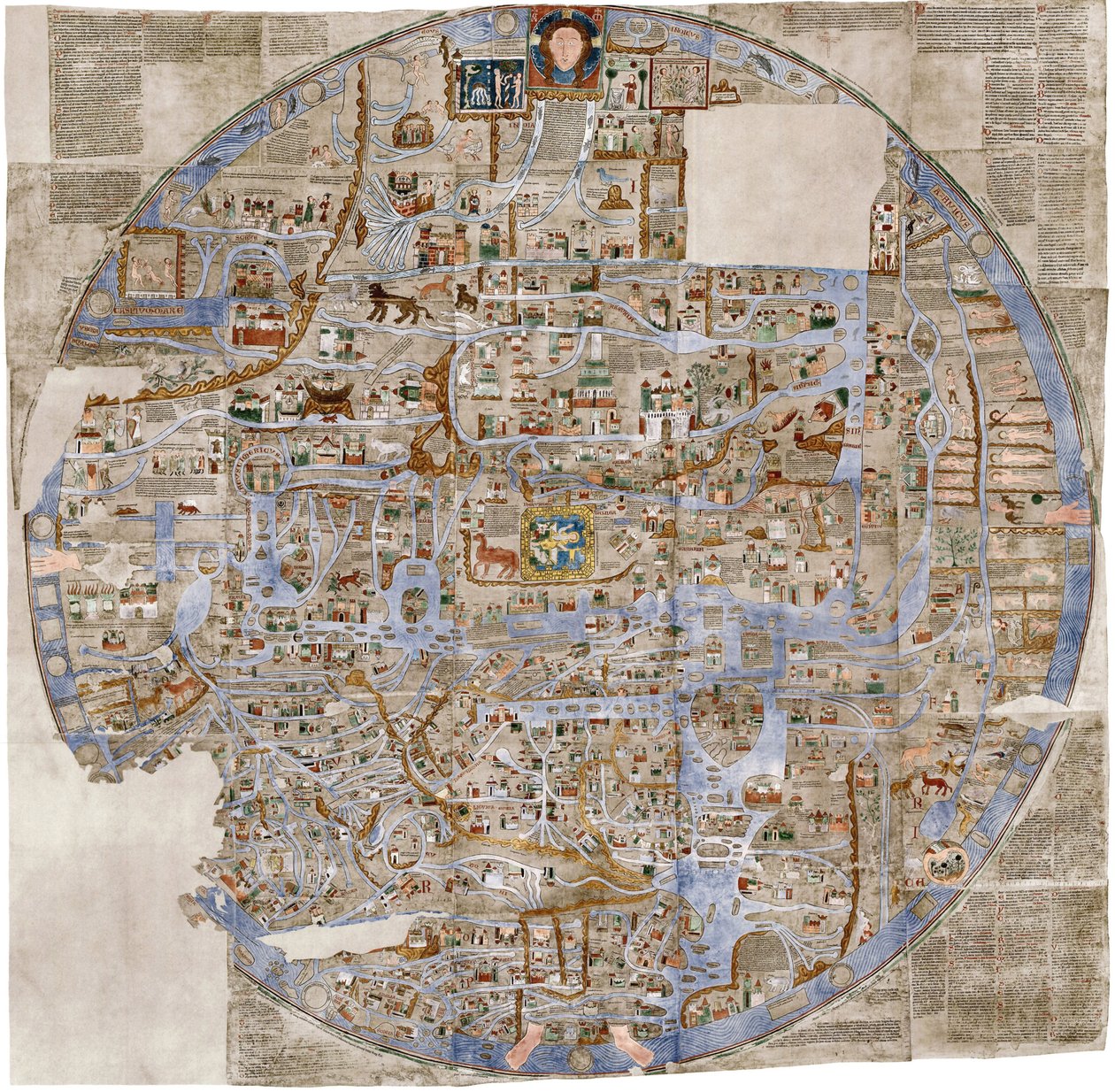 Ebstorf-kartta, c. 1300 tekijältä Unbekannt