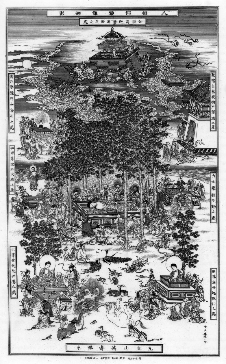 Sakyamunin nirvanan kahdeksan tapahtumaa, 1700-luku, 1886 tekijältä Unbekannt