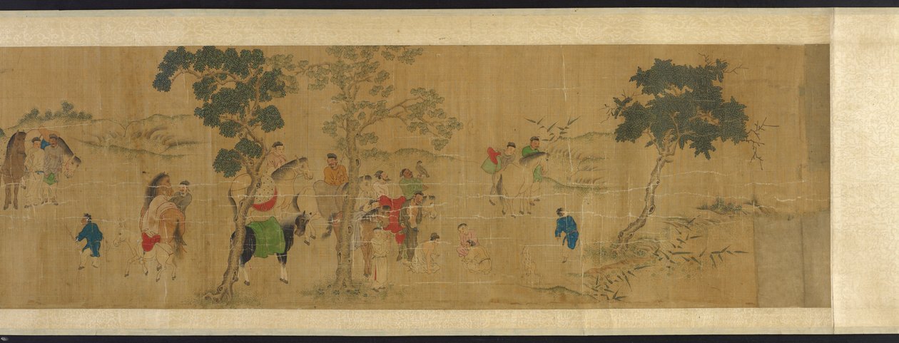 Kahdeksantoista tutkijaa kirjalliskokouksessa, Ming- tai Qing-dynastia, 1600-luku. tekijältä Unbekannt