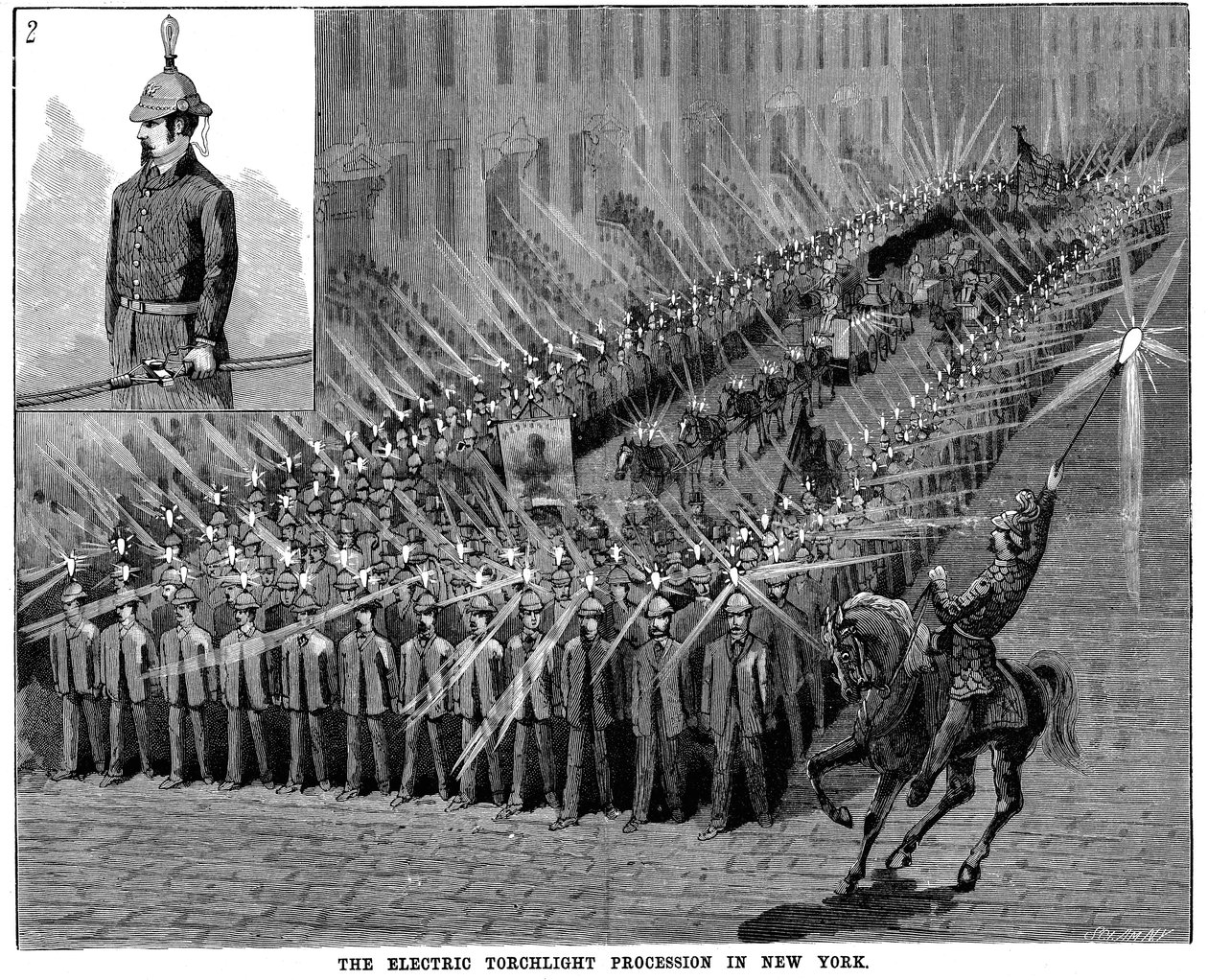 Electric Torchlight Procession New Yorkissa, Yhdysvalloissa, 1884 tekijältä Unbekannt