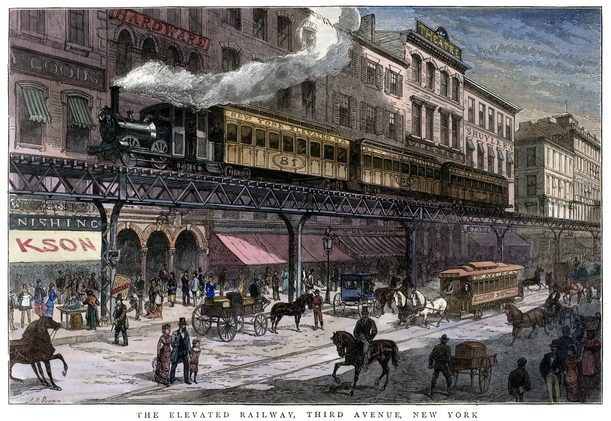 The Elevated Railway, Third Avenue, New York, 1879 tekijältä Unbekannt