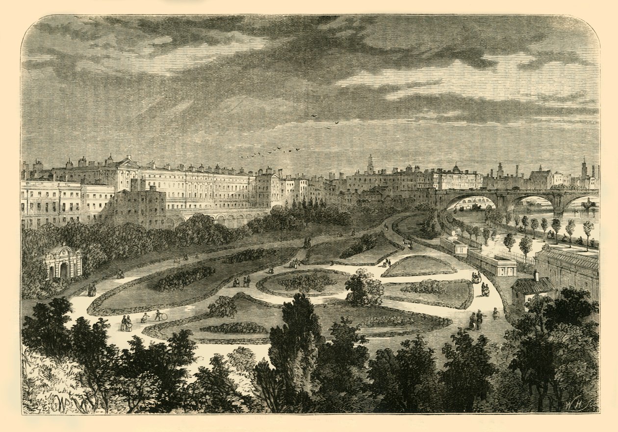 The Embankment, Charing Cross Bridgeltä, 1881. tekijältä Unbekannt