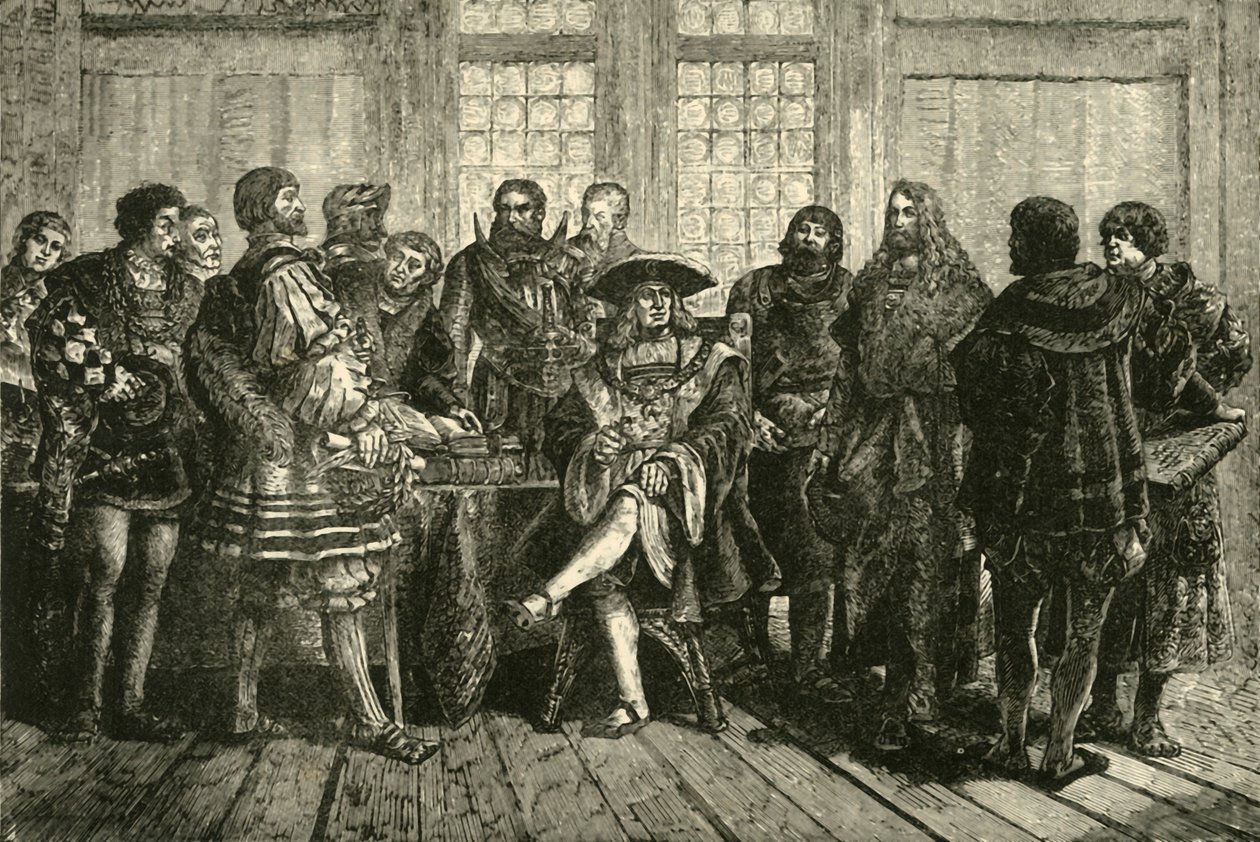 Keisari Maximilian aikalaistensa maineikkaimpien ympäröimänä 1508-1519, 1890. tekijältä Unbekannt