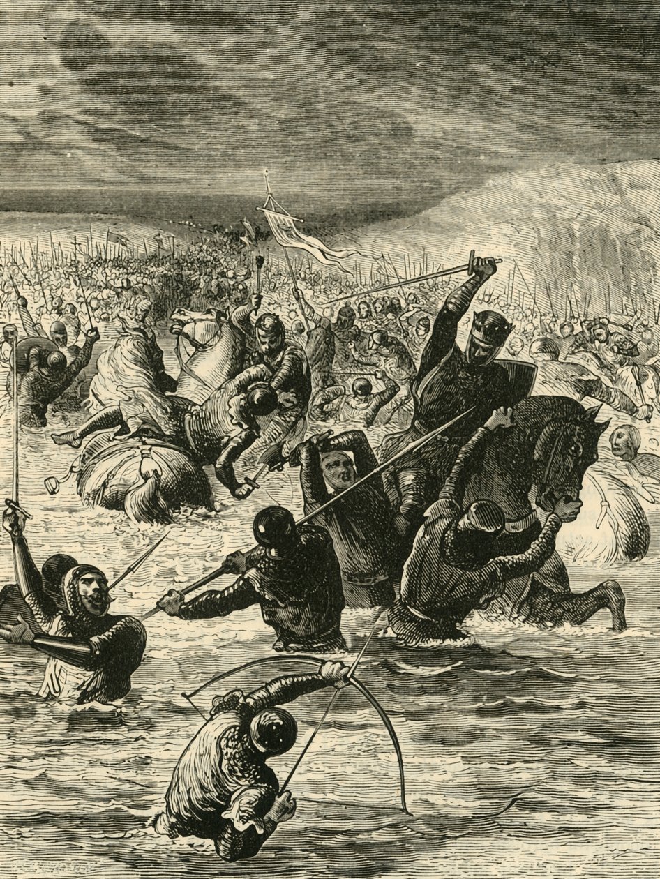 Englantilaiset ohittavat Sommen, 1346, 1890. tekijältä Unbekannt