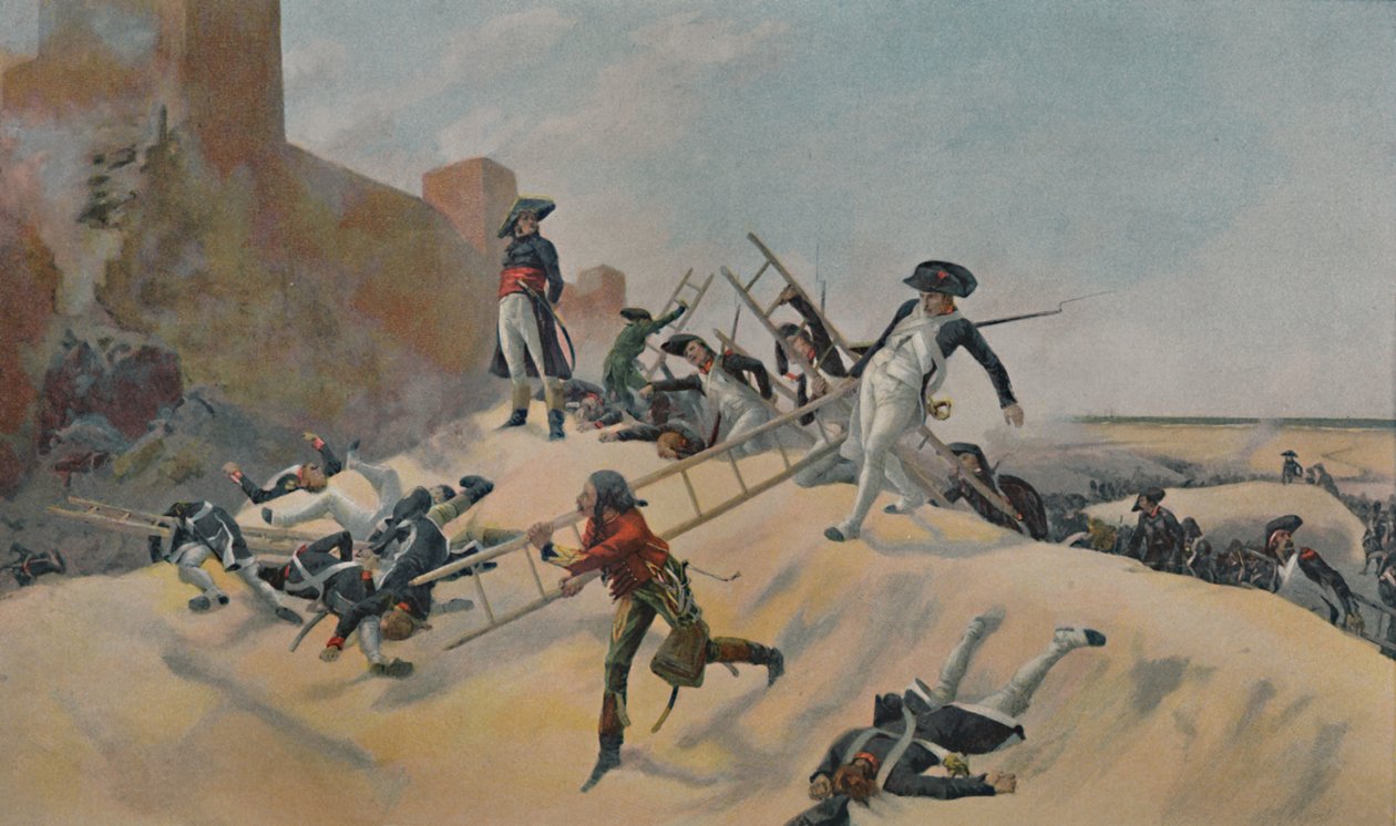 Esimerkki. - Kleber Assault of Acressa, 1799, 1896 tekijältä Unbekannt