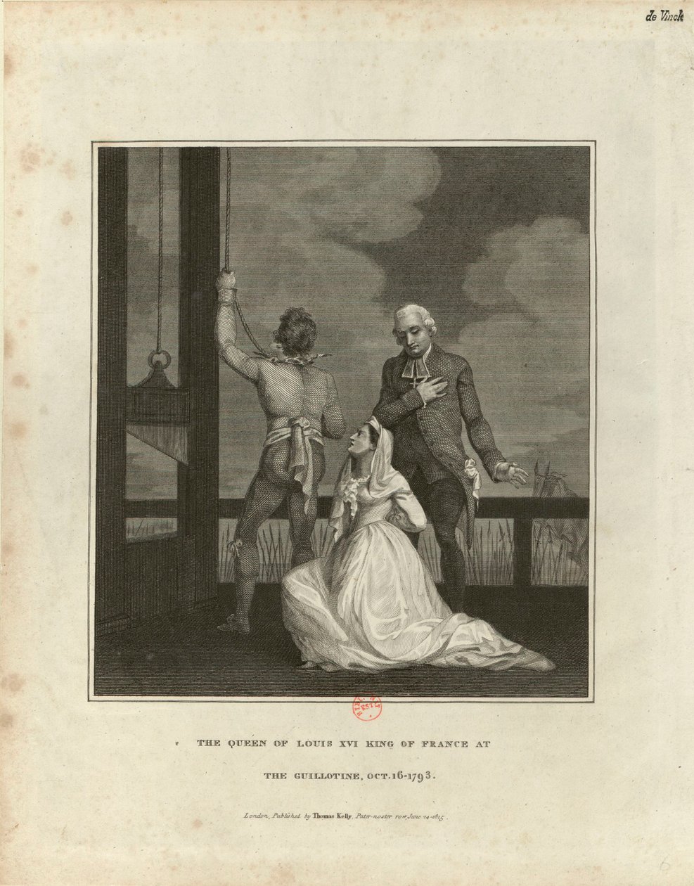 Marie Antoinetten teloitus 16. lokakuuta 1793 1815. tekijältä Unbekannt