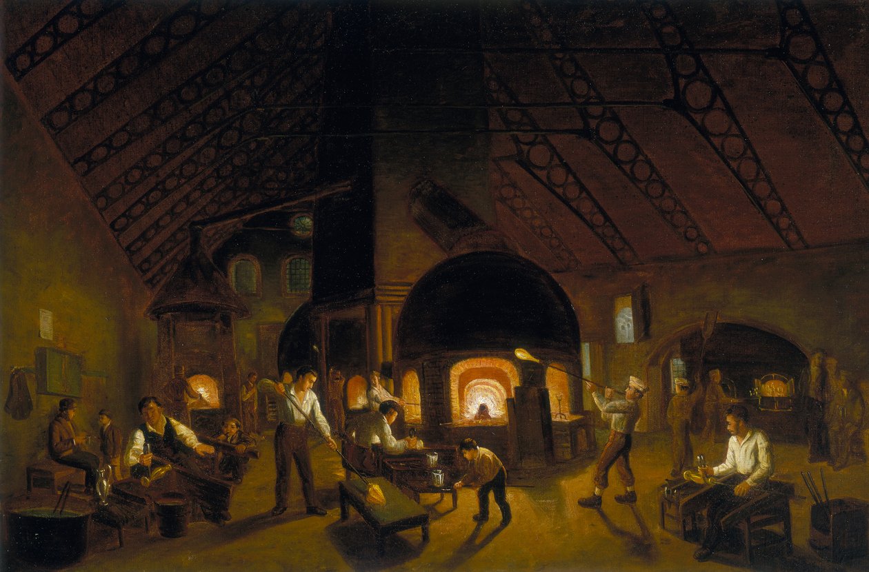 "The Falcon Glassworks", c1840 tekijältä Unbekannt