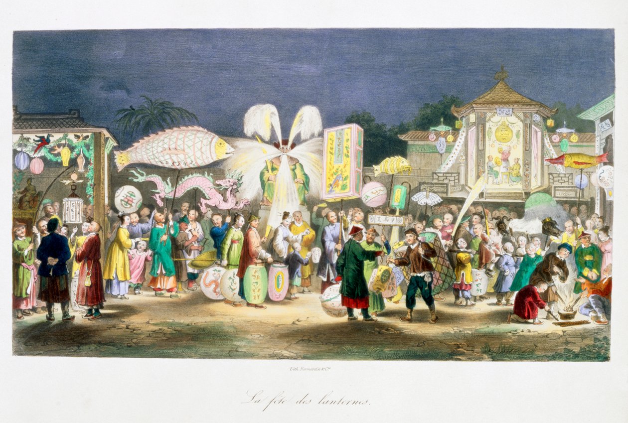 Lyhtyjen festivaali, Kiina, 1824-1827 tekijältä Unbekannt
