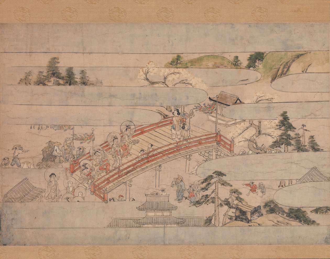 Viimeinen kohtaus pitkästä tarinasta syysyöhön Aki no yonaga monogatari, n. 1400. tekijältä Unbekannt
