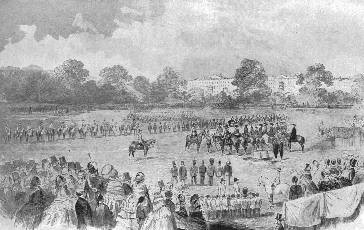 Kuningatar Victorian ensimmäinen Victoria Crossin jako, Hyde Park, 26. kesäkuuta 1857, 1901. tekijältä Unbekannt