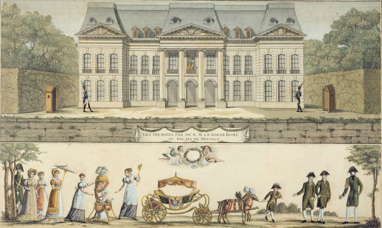 Rooman kuninkaan ensimmäiset askeleet Chateau of Meudonissa, 1800-luku tekijältä Unbekannt