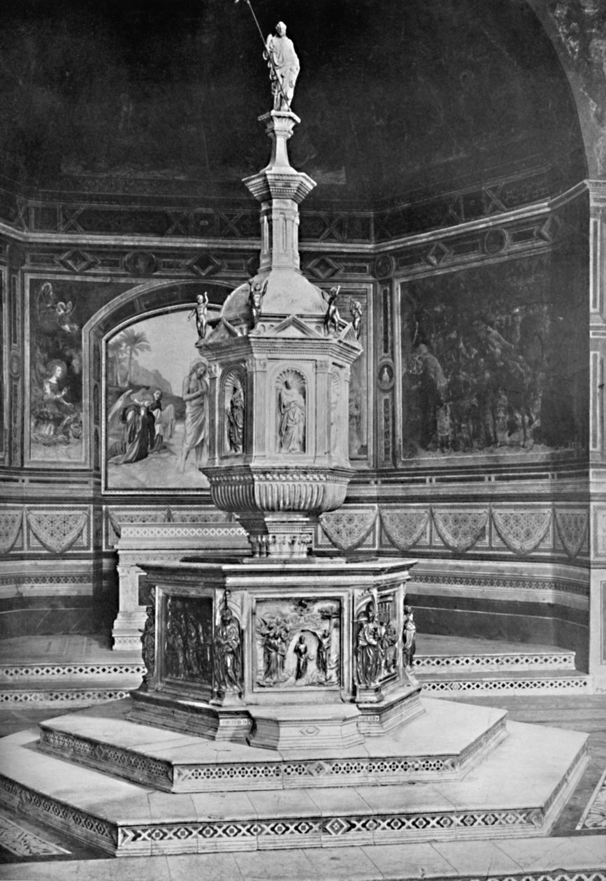 Fontti San Giovannin kirkossa Sienassa, 1903 tekijältä Unbekannt