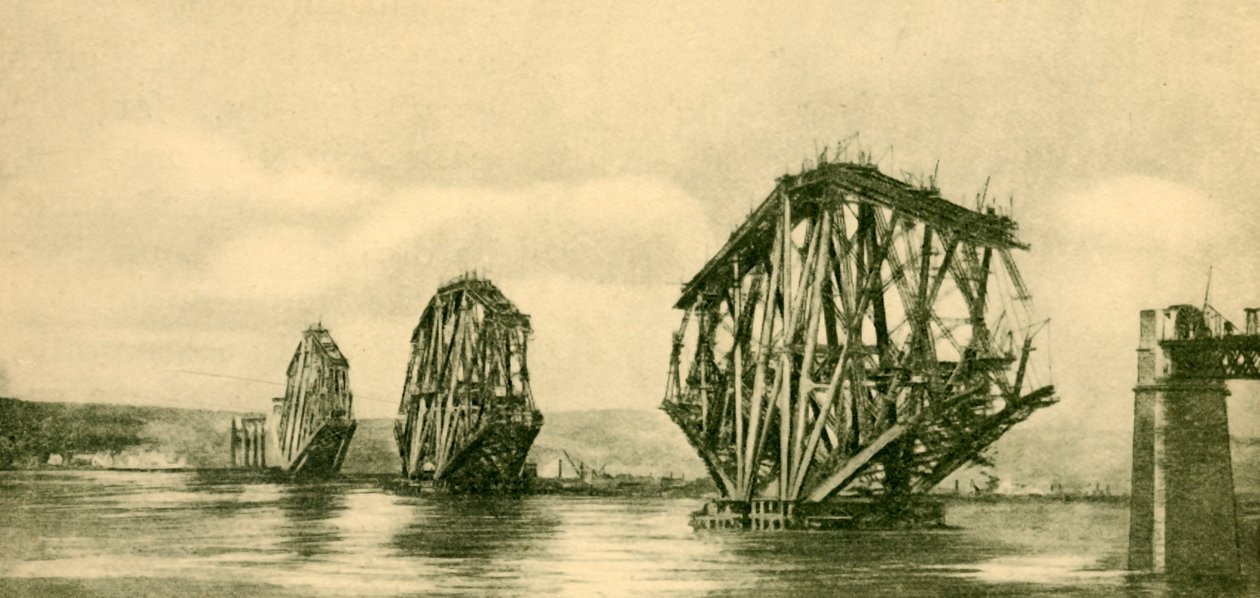 The Forth Bridge in Course of Construction, n. 1930. tekijältä Unbekannt
