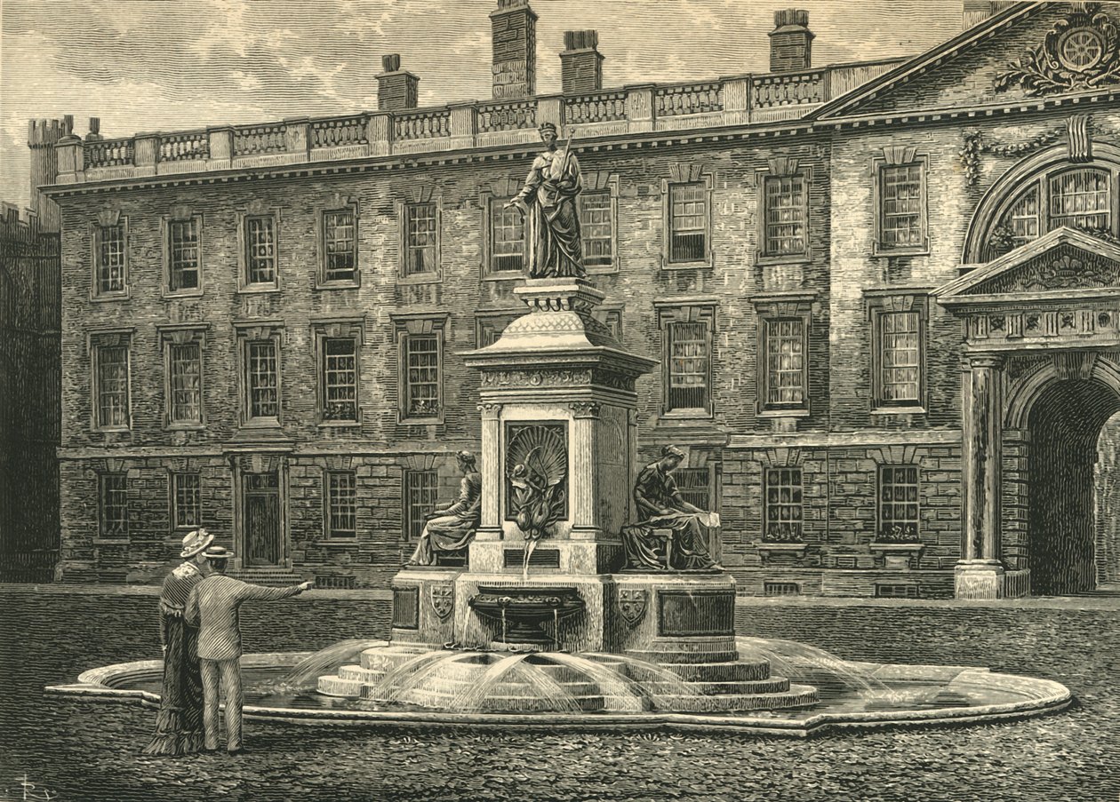 Fountain, Kings College, Cambridge, 1800-luvun loppu. tekijältä Unbekannt