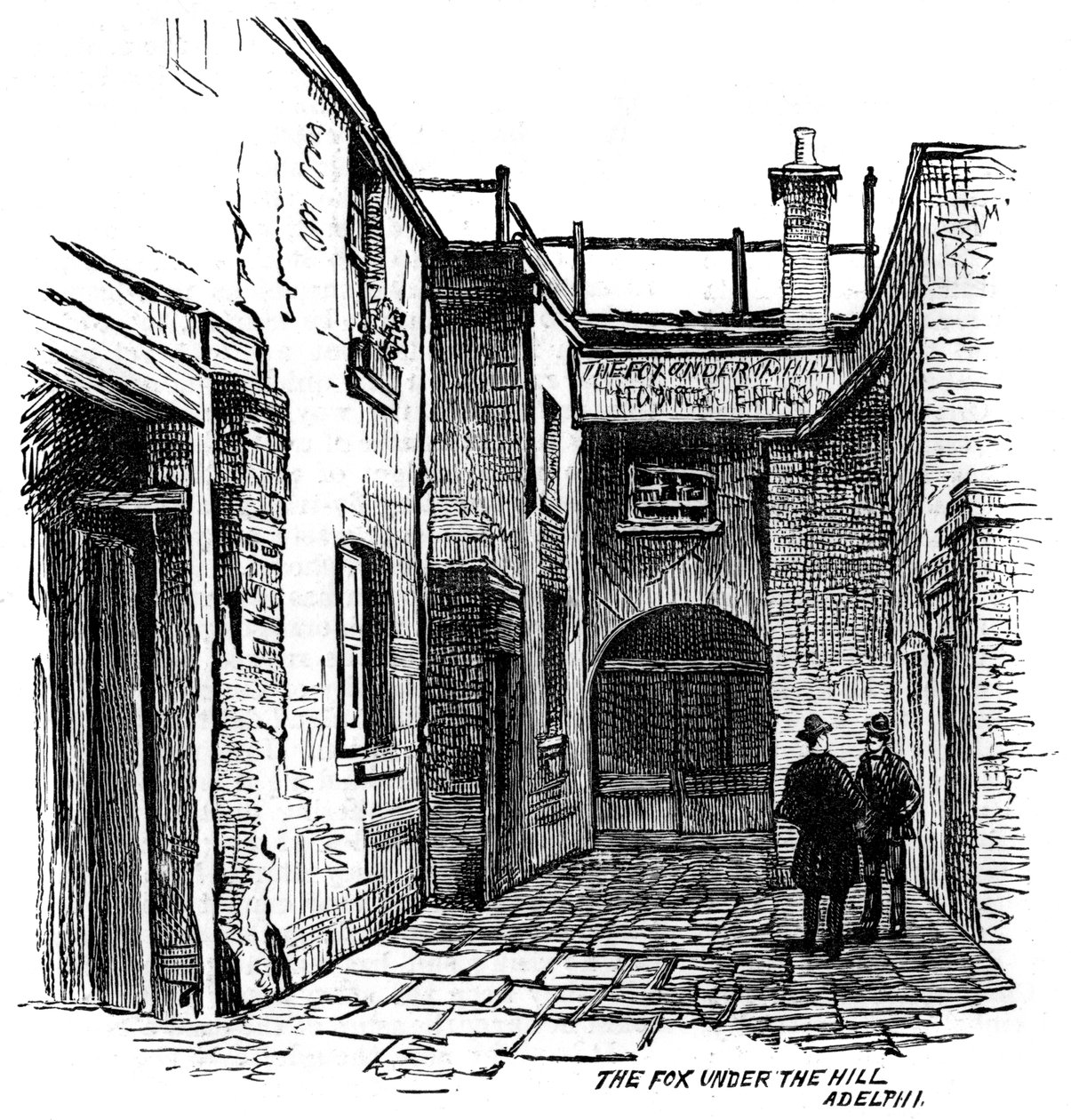 The Fox under the Hill -pubi, Adelphi, Westminster, Lontoo, 1887 tekijältä Unbekannt