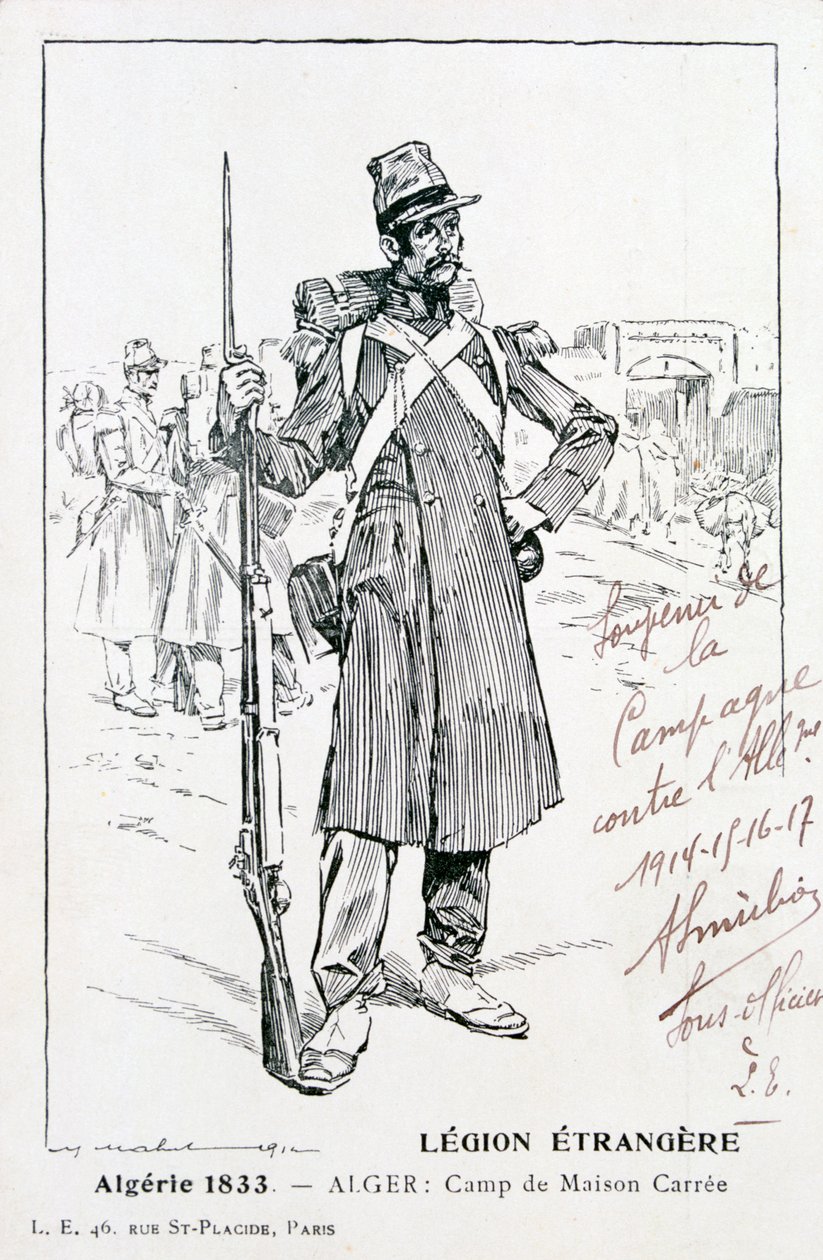 Ranskan muukalaislegioona, Maison Carrée, Algeria, 1833, 1900-luku tekijältä Unbekannt