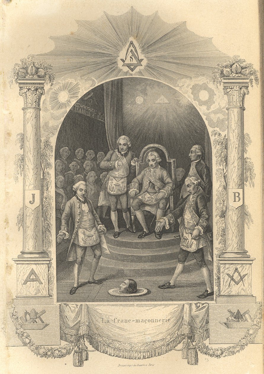 Ranskan vapaamuurarien seremonia, 1844 tekijältä Unbekannt
