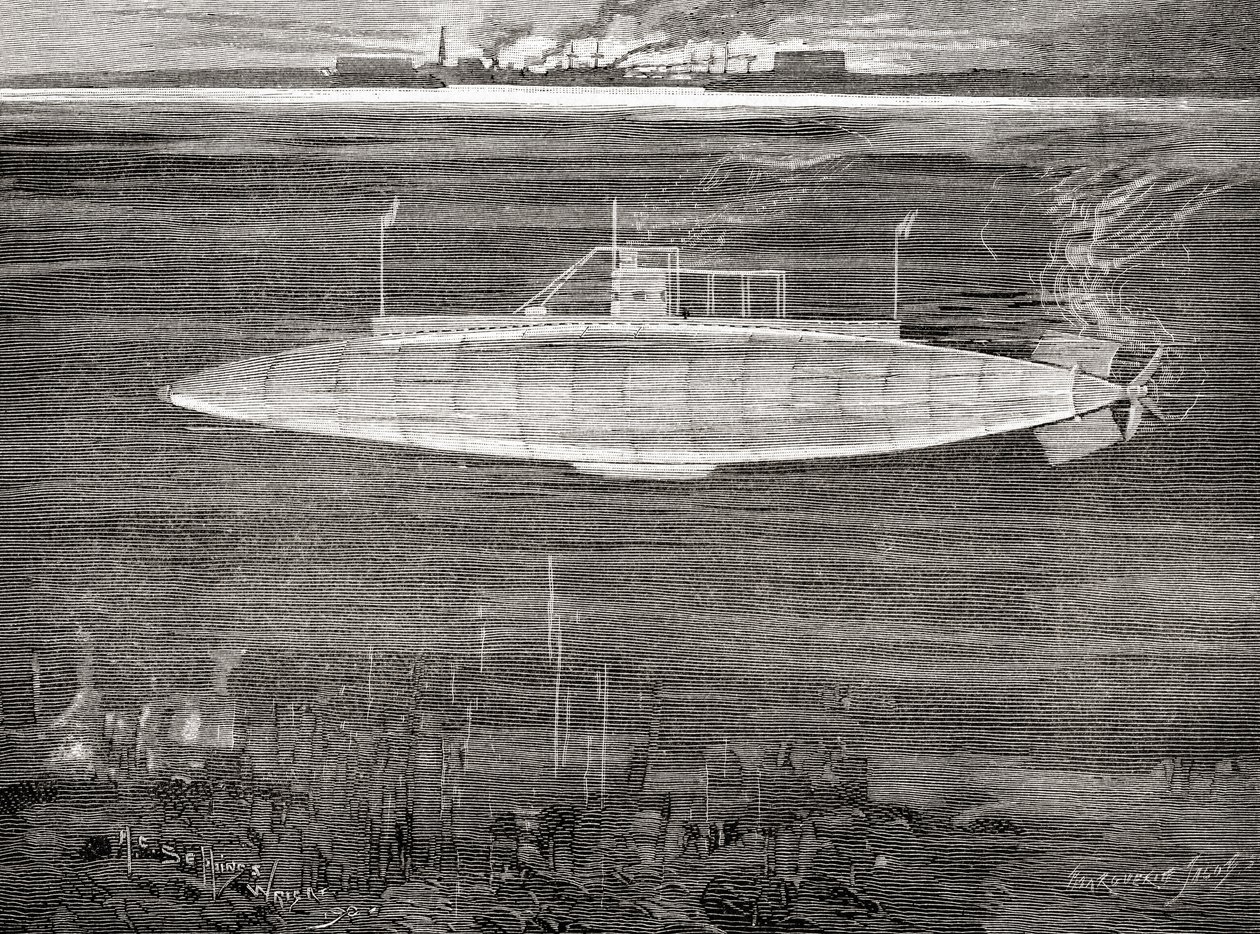 Ranskan laivaston sukellusvene Gustave Zédé, joka laskettiin vesille vuonna 1900. tekijältä Unbekannt